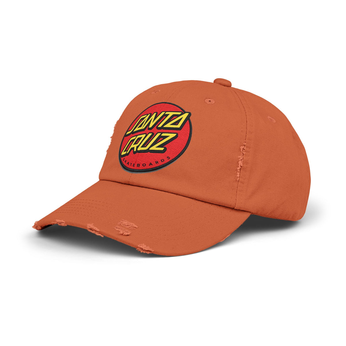 Santa Cruz Logo Distressed Cap – Vintage Skate Dad Hat Hats Printify