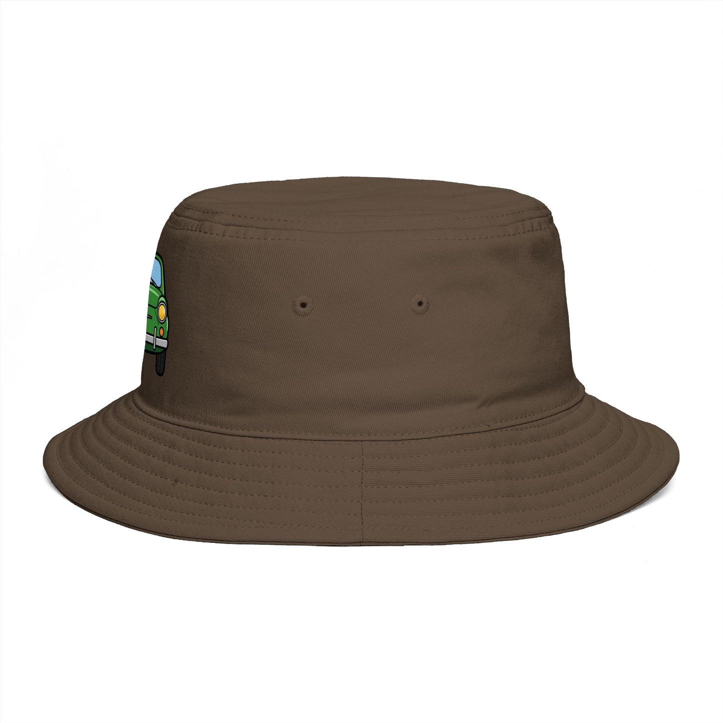 Bucket Hat — Retro Green Car Embroidered Bucket Hat