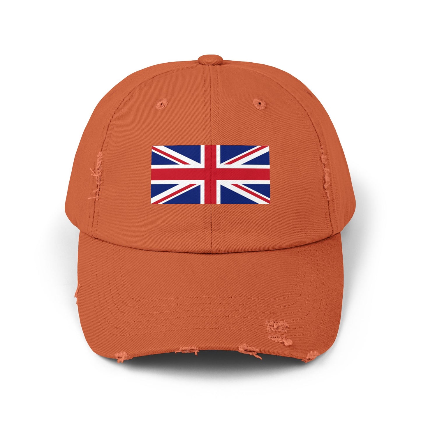 Distressed Union Jack Cap — British Flag Baseball Hat Hats Printify Burnt Orange One size