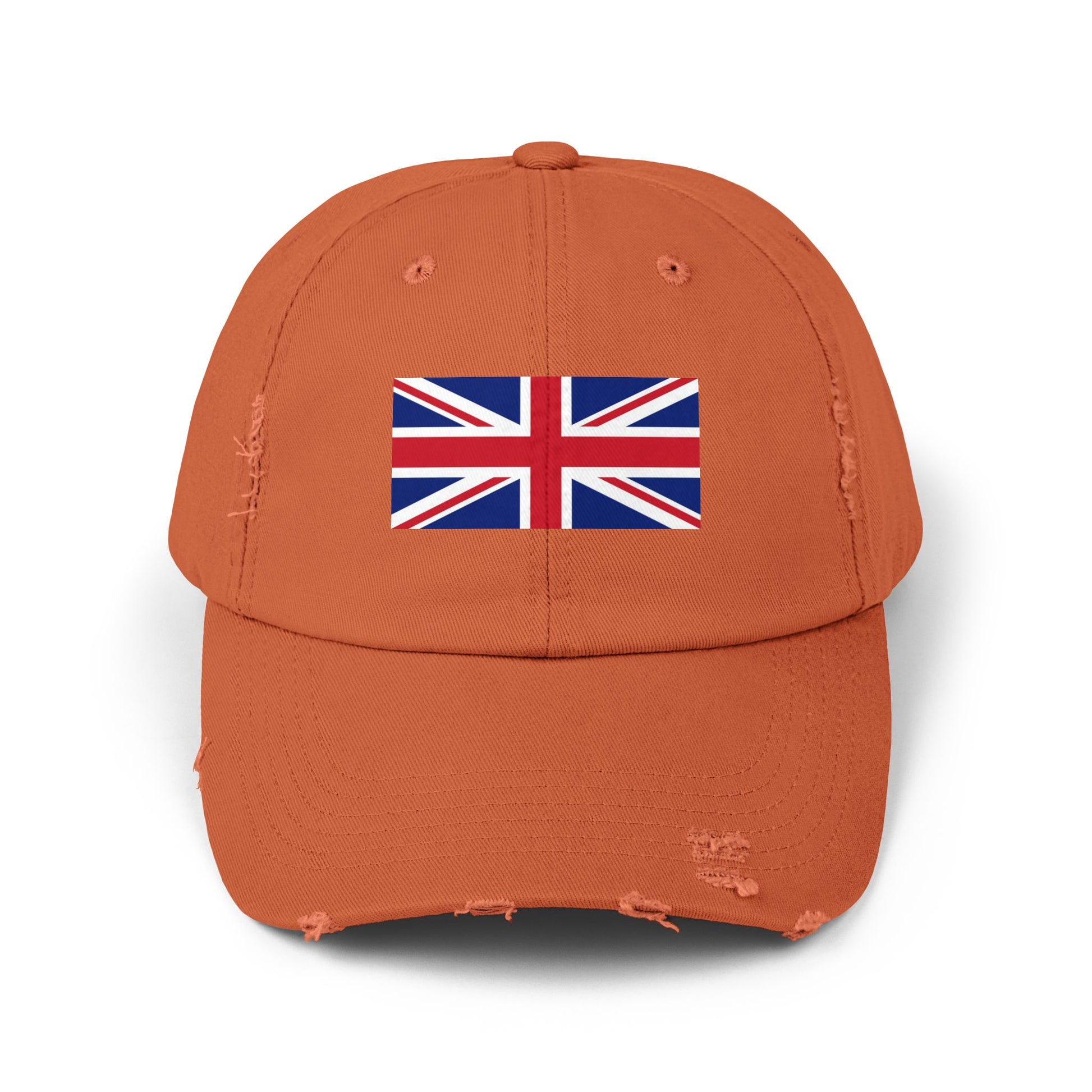Distressed Union Jack Cap — British Flag Baseball Hat Hats Printify Burnt Orange One size
