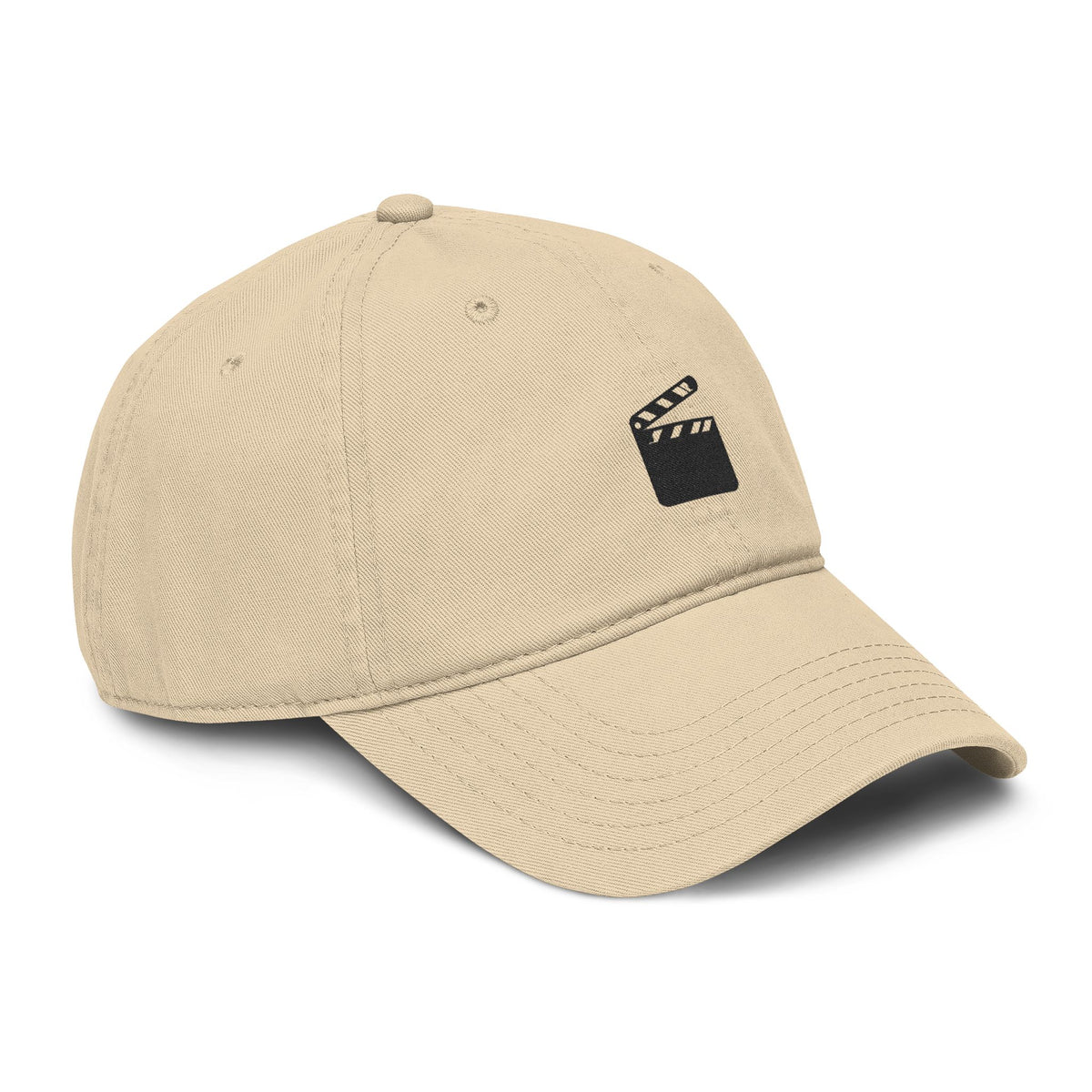 Washed Baseball Cap with Film Clapper Embroidery – Vintage Crew Hat for Filmmakers & Movie Fans Hats Printify