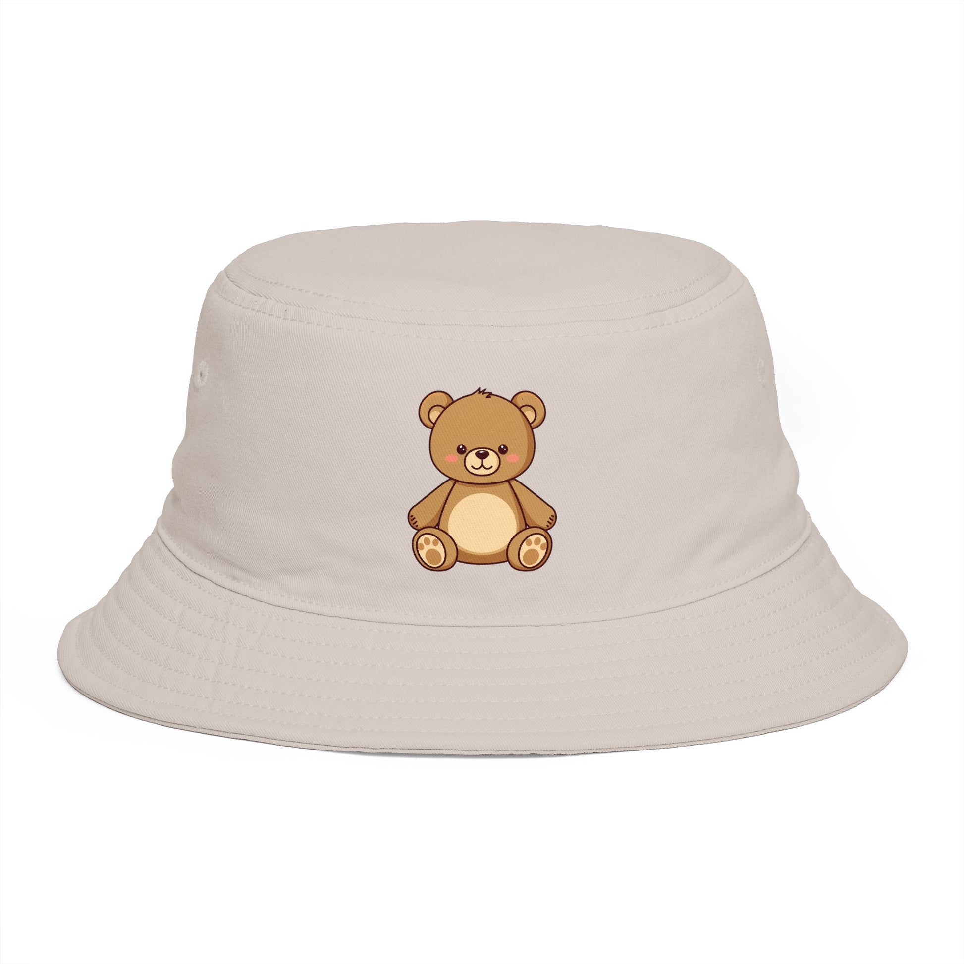 Teddy Bear Bucket Hat — Cute Brown Plush Toy Graphic Sun Hat Hats Printify One size Bone