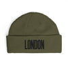 London Cuff Beanie – Embroidered City Knit Hat Hats Printify One size Army