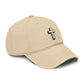 Embroidered Cross Baseball Cap — Washed Cotton Christian Hat Hats Printify