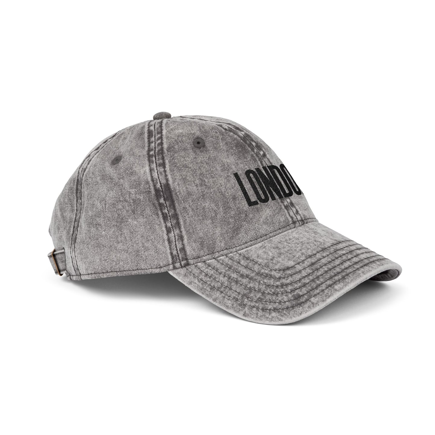London Embroidered Vintage Cap — Washed Red Dad Hat Hats Printify