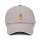 Pineapple Embroidered Washed Baseball Cap Hats Printify One size Gray