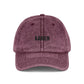 Embroidered 'KAREN' Vintage Baseball Cap - Distressed Red Dad Hat Hats Printify One size Maroon