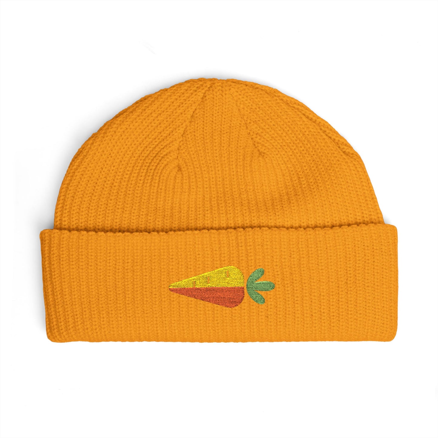 Embroidered Carrot Cuff Beanie Hats Printify One size Gold