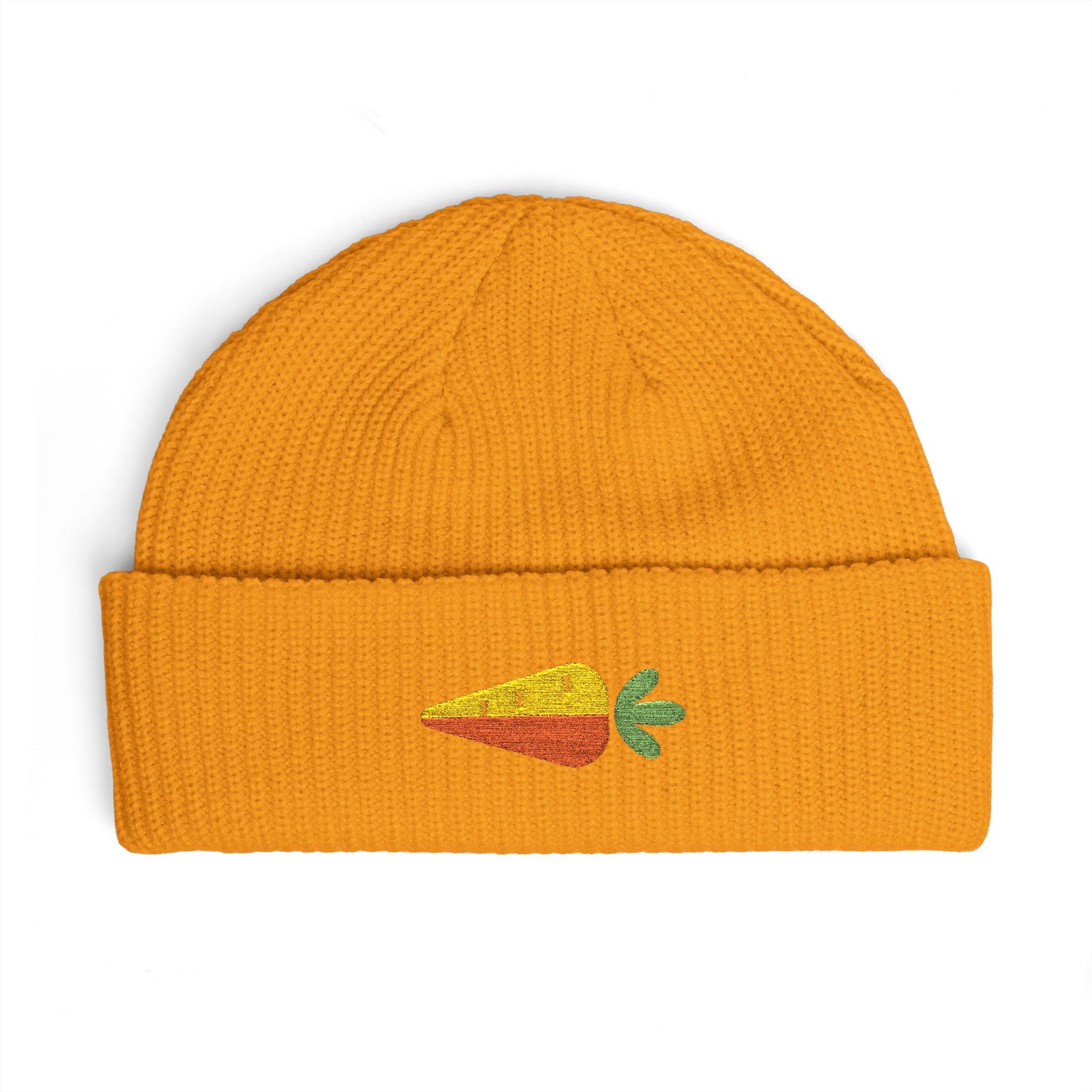 Embroidered Carrot Cuff Beanie Hats Printify One size Gold