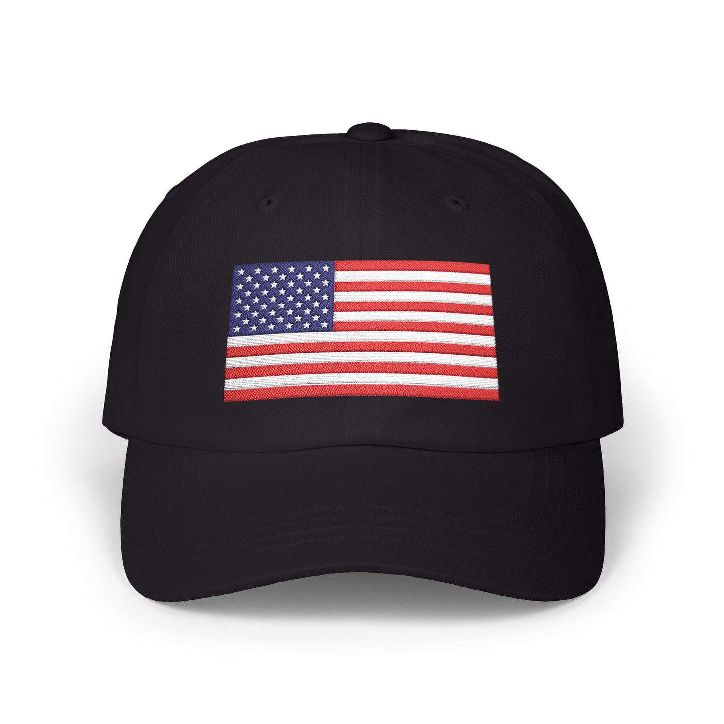American Flag Dad Cap — Embroidered USA Baseball Hat for 4th of July Hats Printify Black One size