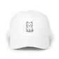 Cute Kitty Embroidered Dad Cap Hats Printify White One size