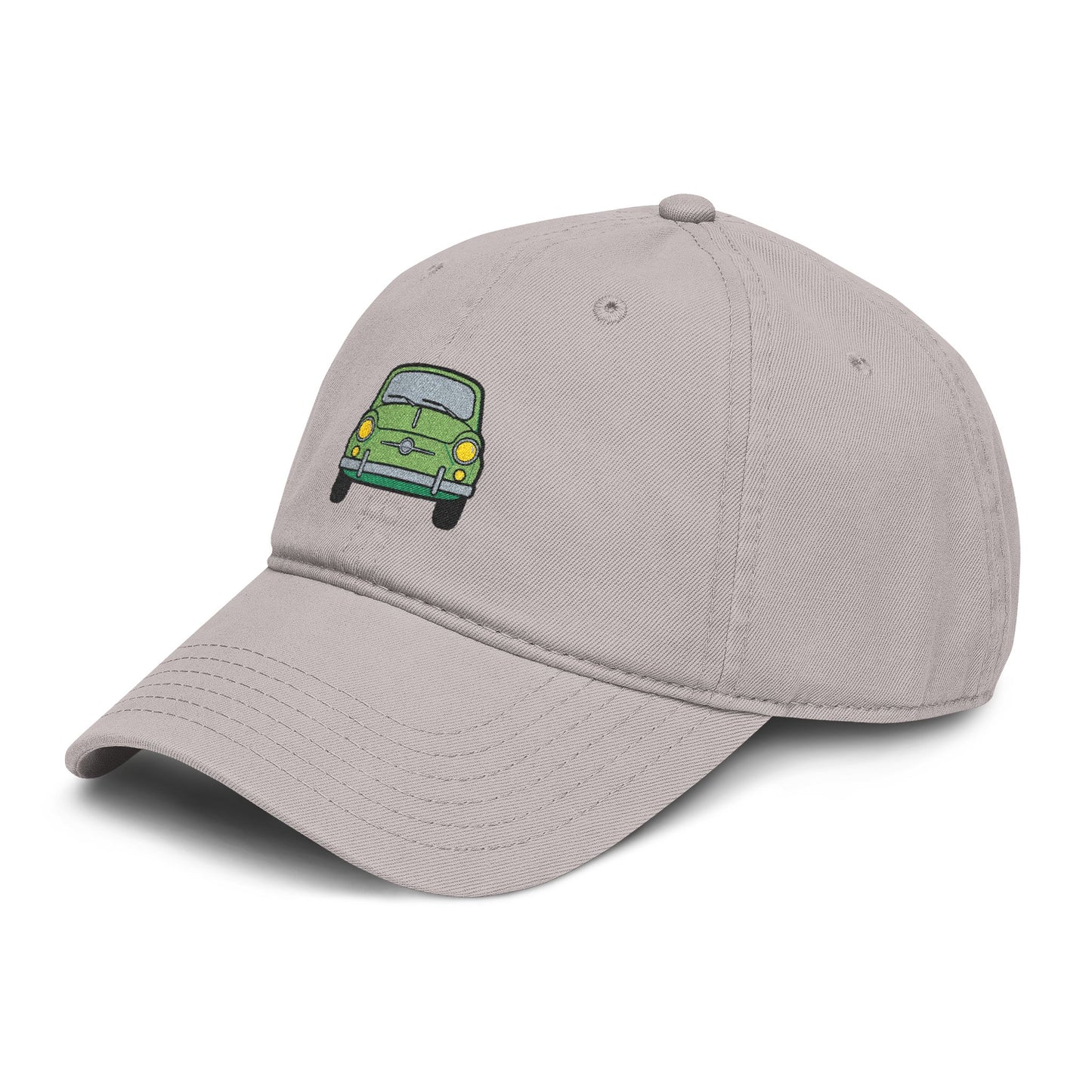 Vintage Green Car Embroidered Baseball Cap — Washed Cotton Dad Hat Hats Printify