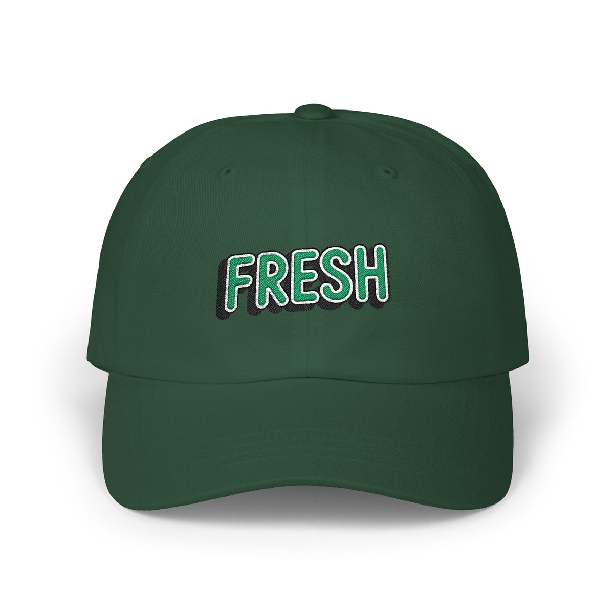 Fresh Embroidered Dad Cap — White Casual Baseball Hat Hats Printify Spruce One size