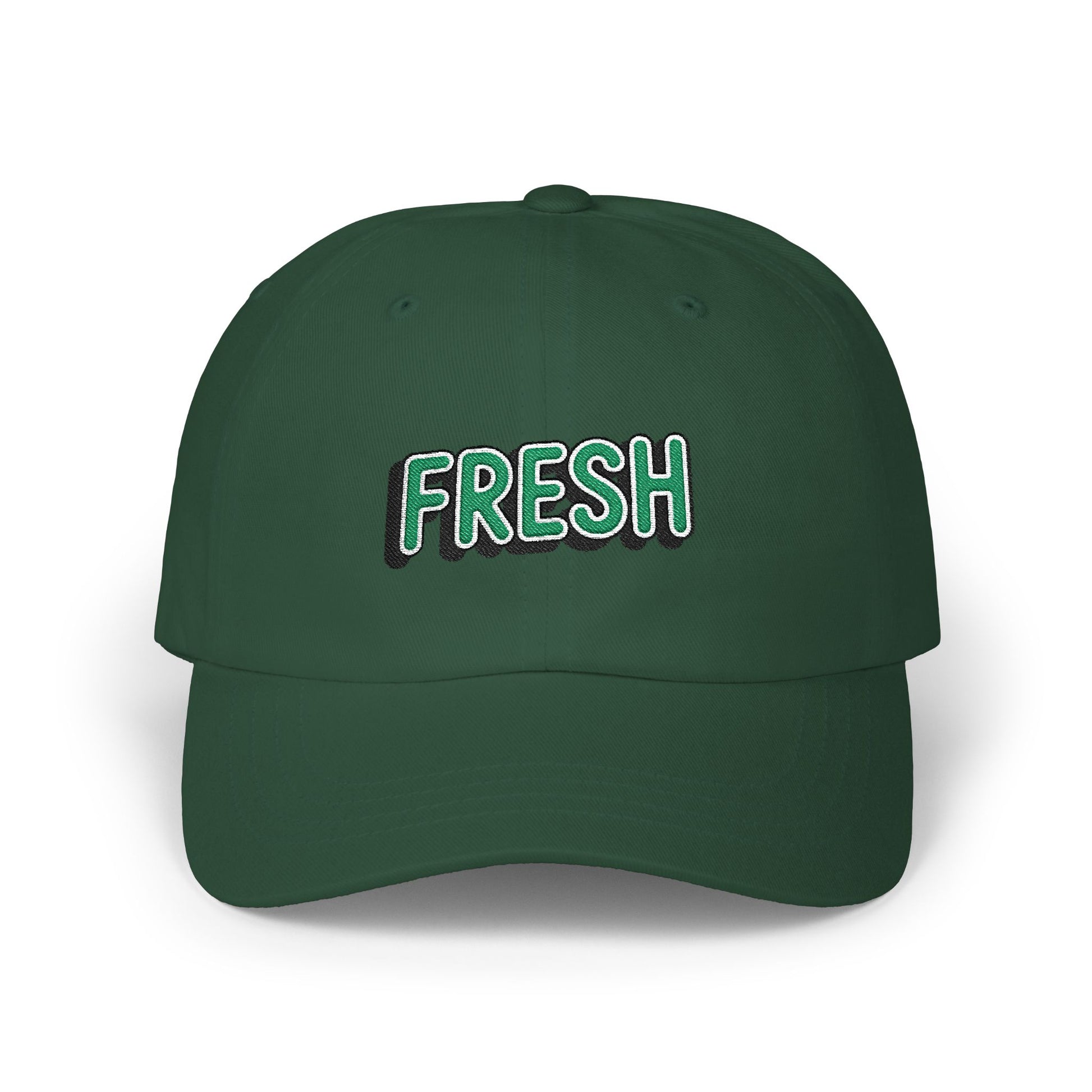 Fresh Embroidered Dad Cap — White Casual Baseball Hat Hats Printify Spruce One size