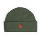 Cuff Beanie with Orange Pushpin Embroidery – Casual Streetwear Knit Hat Hats Printify One size Cypress