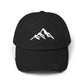 Distressed Mountain Hat — Minimal White Peak Embroidered Cap Hats Printify