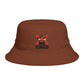 No Kings Bucket Hat — Rebellious Crown Graphic Cotton Bucket Hat Hats Printify
