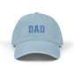 Dad Embroidered Denim Hat — Vintage Varsity Lettering Cap Hats Printify One size Light Blue
