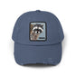 Unisex Distressed Cap Hats Printify Scotland Blue One size