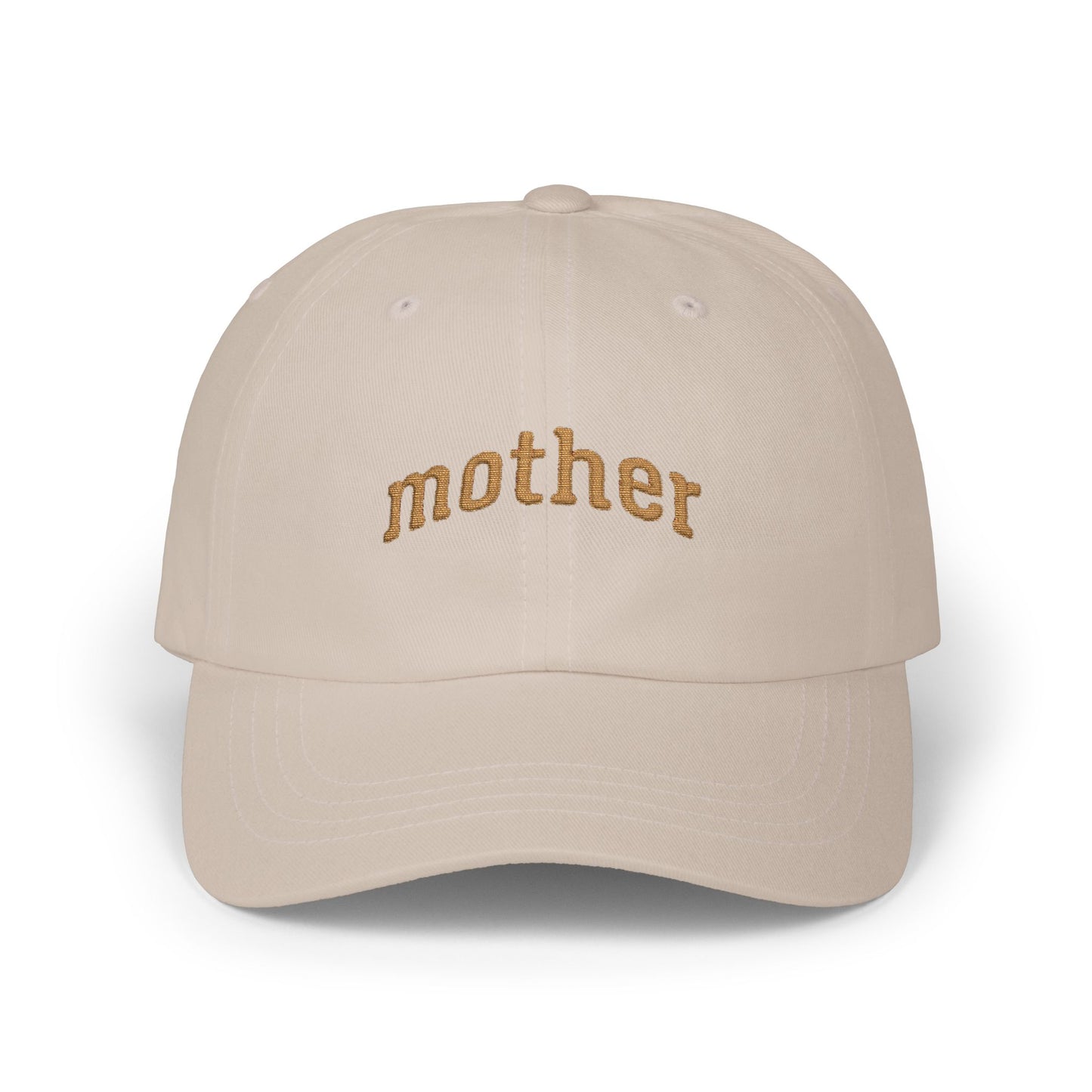 Mother Embroidered Dad Cap — Casual White Baseball Hat for Moms, Mother's Day Gift