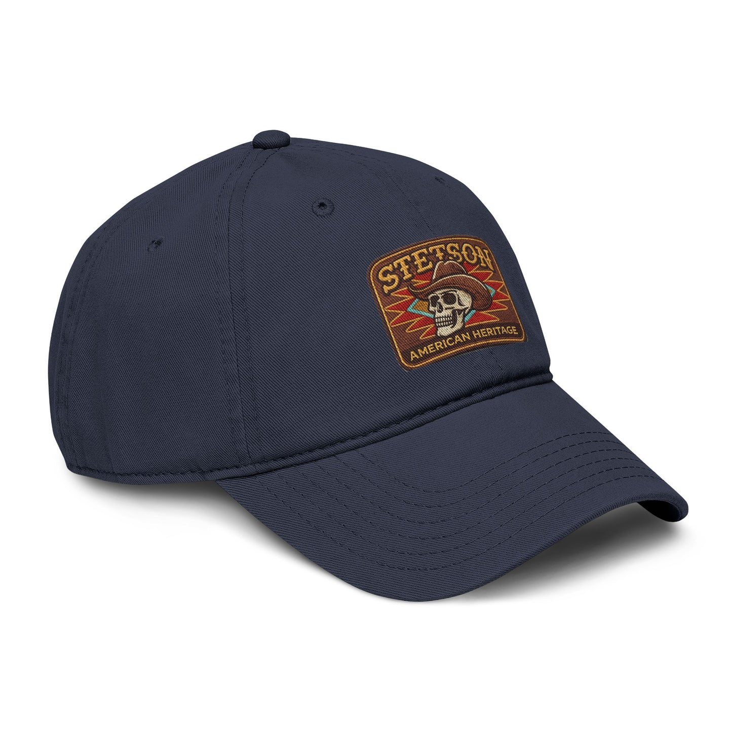 Stetson Skull Patch Baseball Cap — Vintage American Heritage Washed Hat Hats Printify