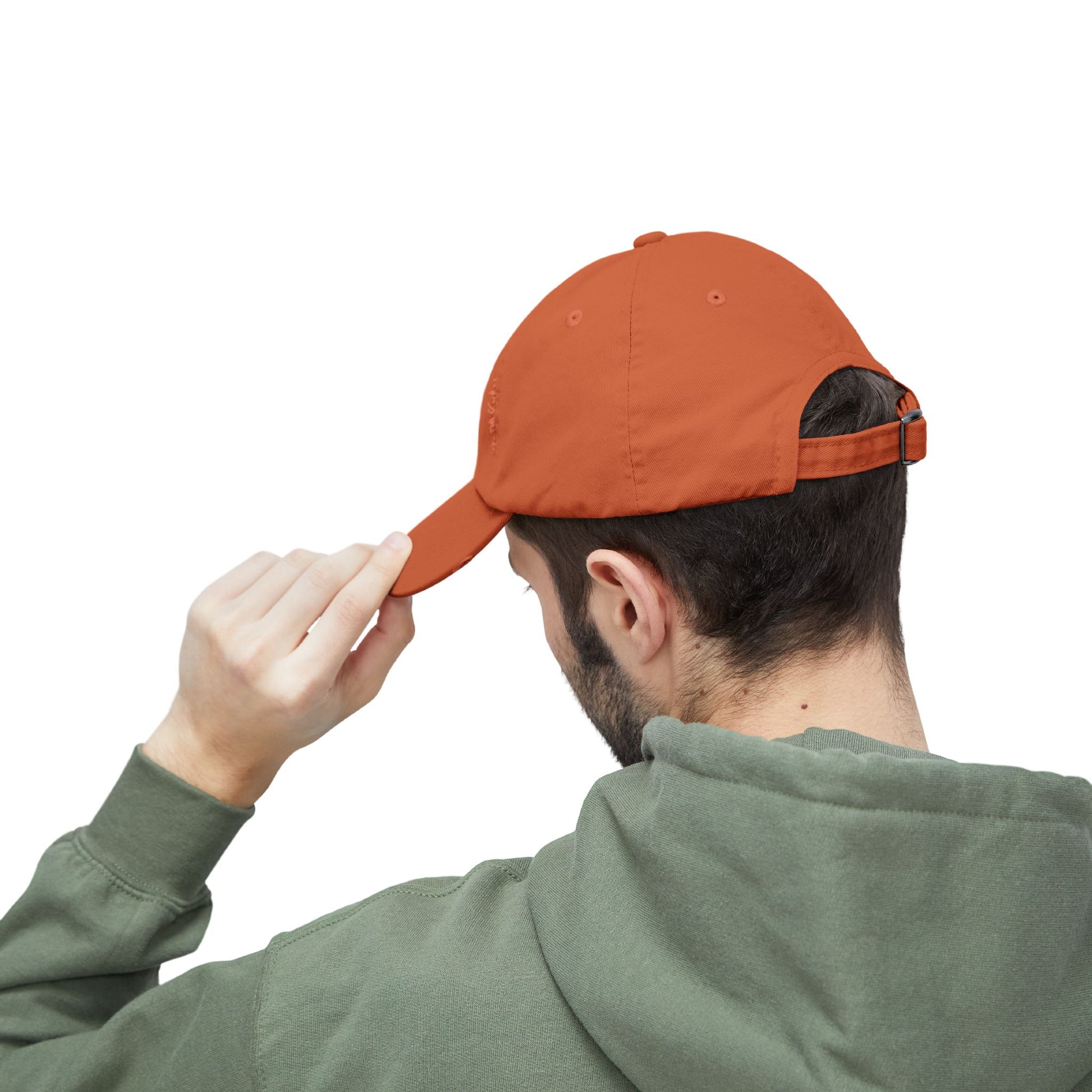 Distressed Mountain Hat — Minimal White Peak Embroidered Cap