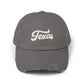 Texas Distressed Baseball Cap — Vintage Script Embroidered Hat Hats Printify Nickel One size
