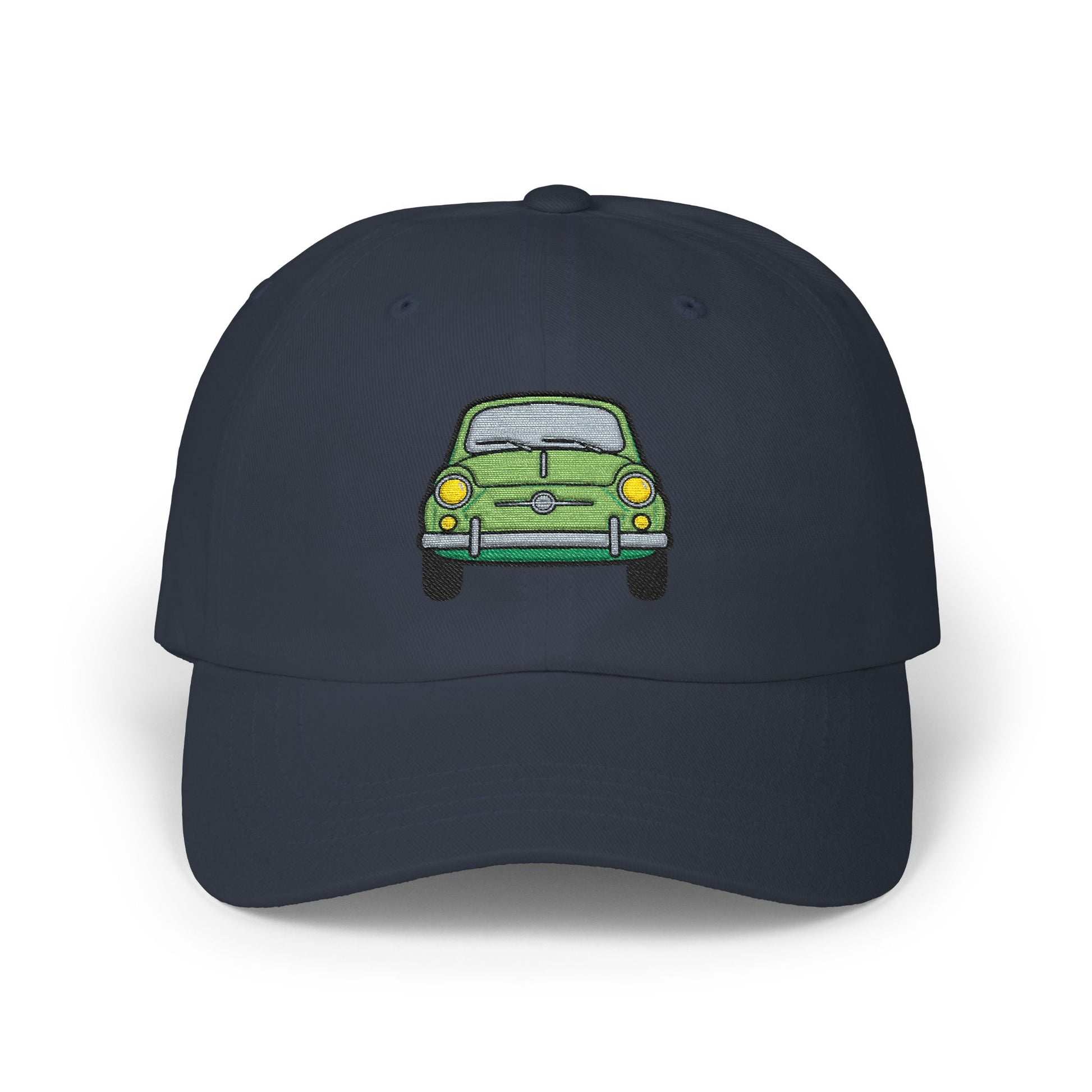 Vintage Green Beetle Dad Cap — Retro Car Baseball Hat Hats Printify Navy One size
