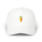Carrot Embroidered Dad Cap — Minimal Vegetable Baseball Hat Hats Printify White One size