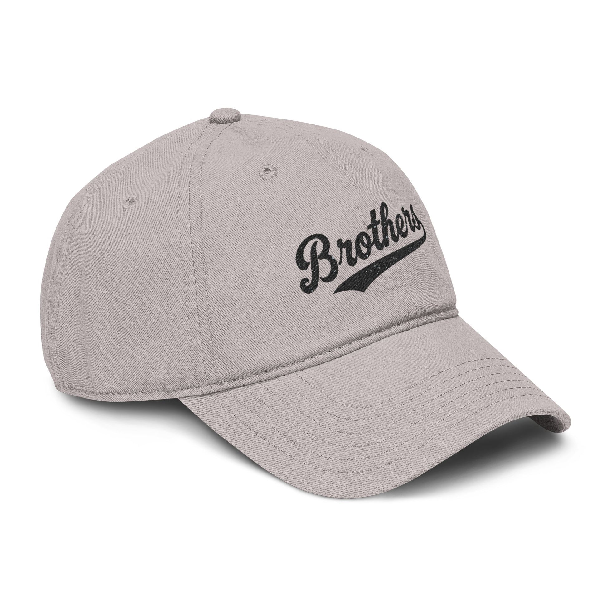 Brothers Embroidered Washed Baseball Cap Hats Printify