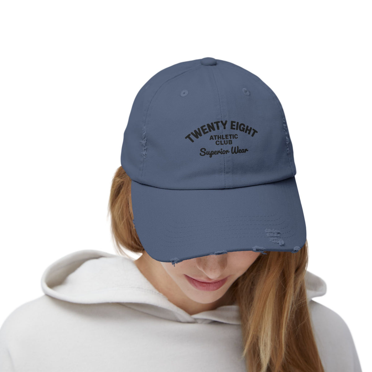 Distressed Baseball Cap — "Twenty Eight" Vintage Embroidered Dad Hat