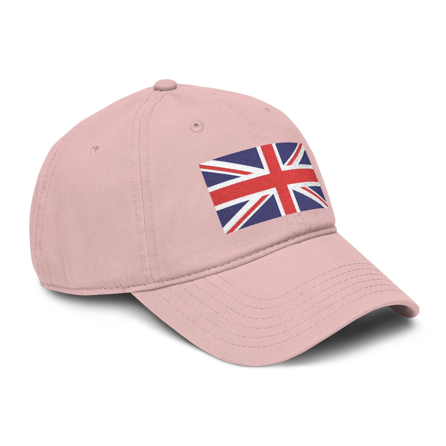 Washed Cotton Baseball Cap with Distressed Union Jack Patch