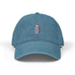 Embroidered Grenade Cap – Military-Inspired Black Denim Hat Hats Printify One size Blue