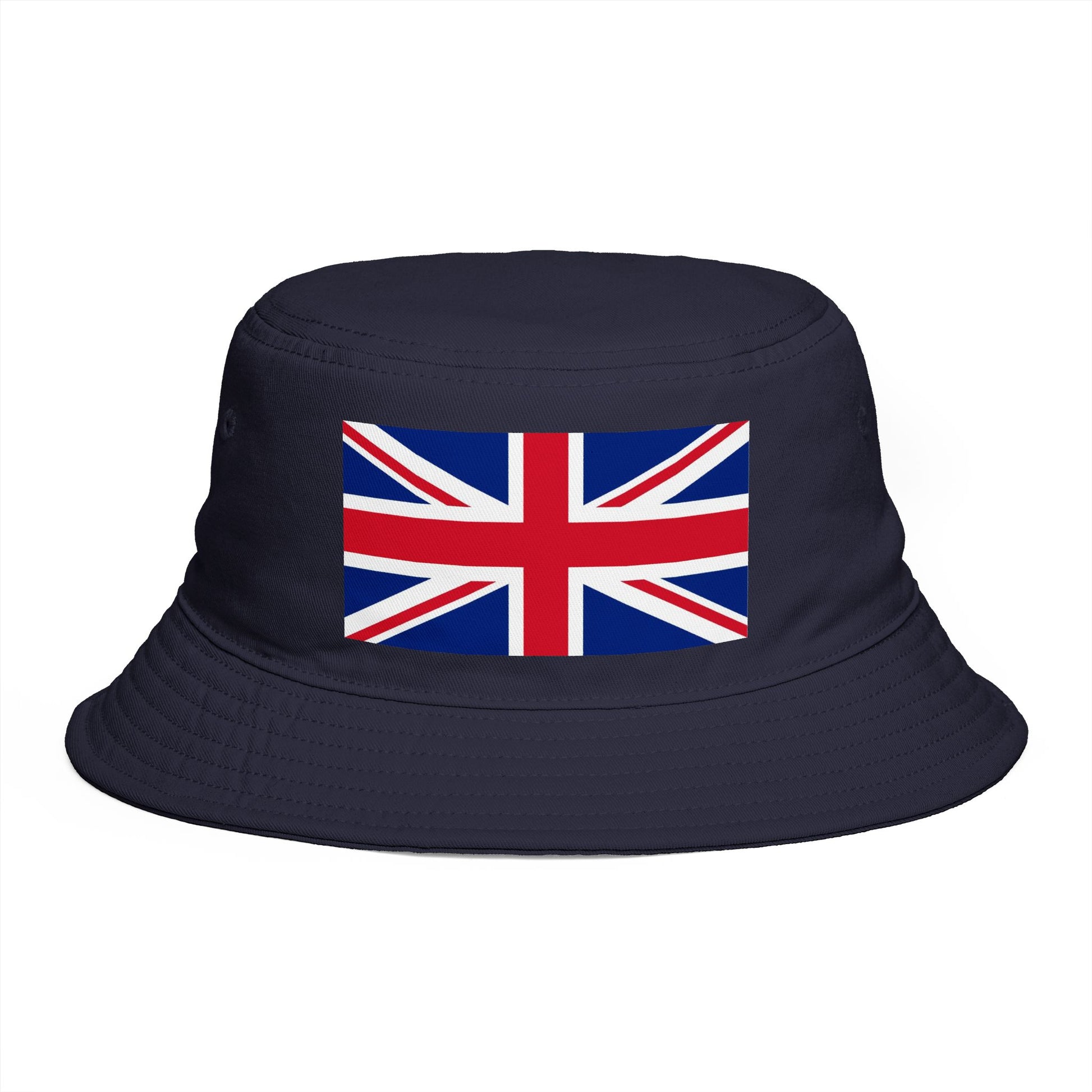 Union Jack Bucket Hat — British Flag Cotton Sun Hat Hats Printify One size Navy