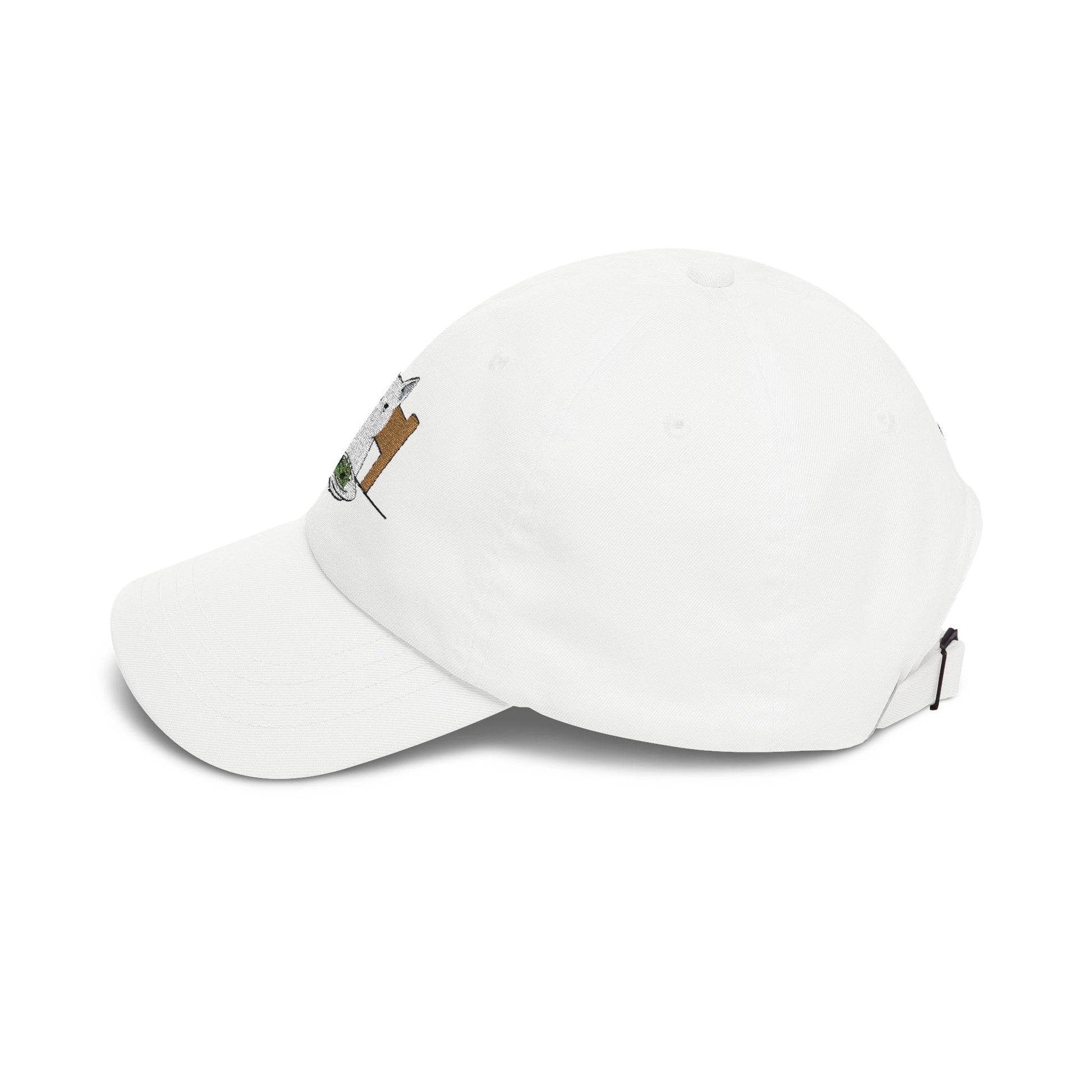 Dad Cap — Grumpy Cat at Dinner Embroidered Hat Hats Printify