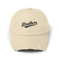 Distressed Baseball Cap — 'Brothers' Embroidered Vintage Dad Hat Hats Printify Stone One size