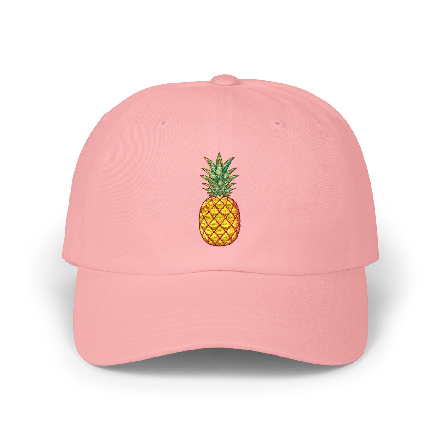Pineapple Embroidered Dad Cap — Tropical Pineapple Baseball Hat Hats Printify Pink One size
