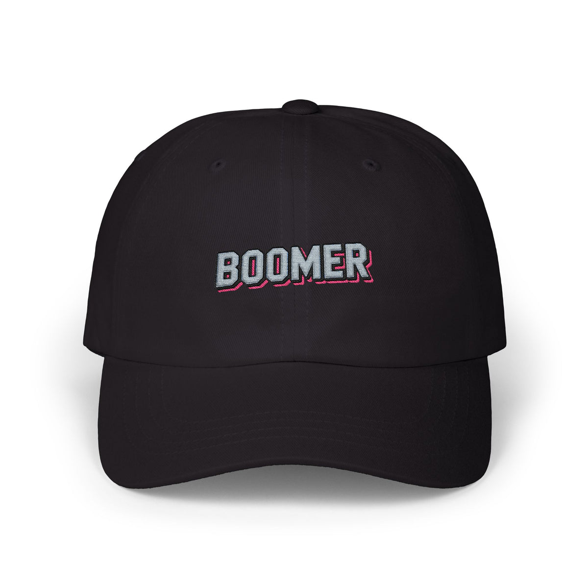 Boomer Embroidered Dad Cap – Retro Patch Baseball Hat Hats Printify Black One size