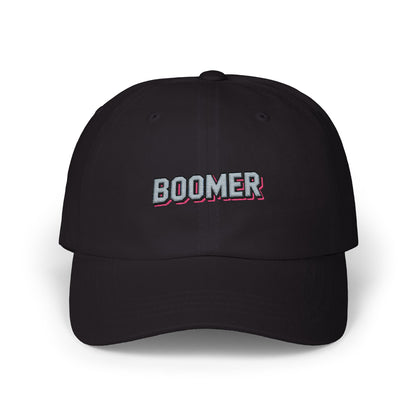Boomer Embroidered Dad Cap – Retro Patch Baseball Hat Hats Printify Black One size