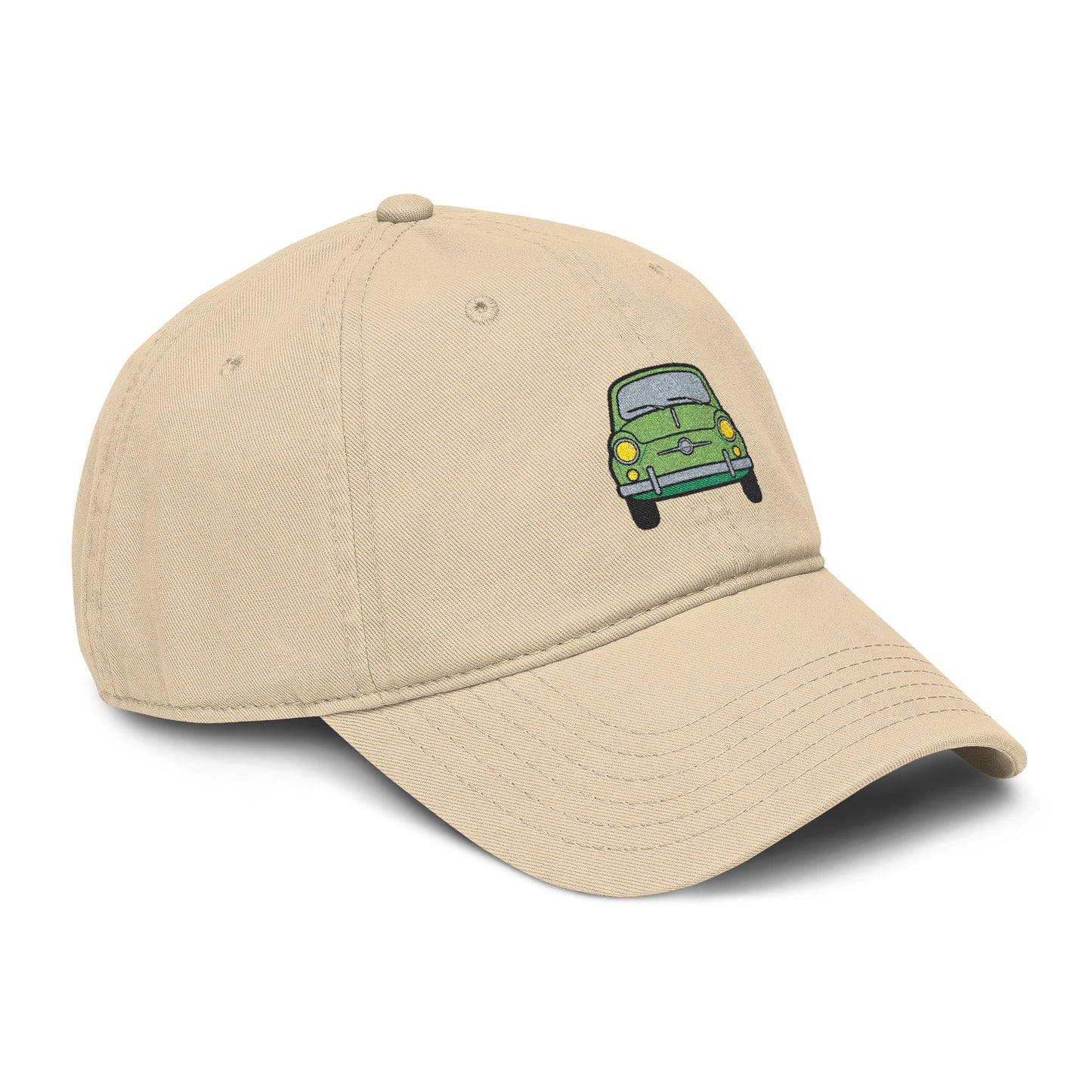 Vintage Green Car Embroidered Baseball Cap — Washed Cotton Dad Hat Hats Printify