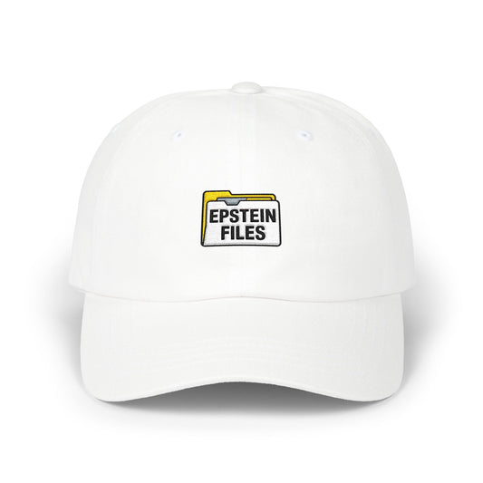 Dad Cap — "Epstein Files" Embroidered Archive Logo Hat Hats Printify White One size