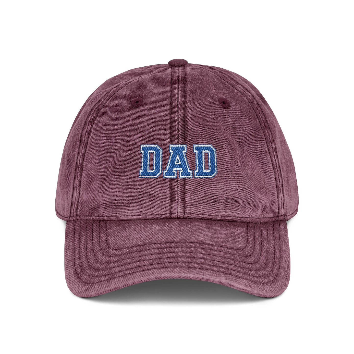 Dad Embroidered Vintage Cap — Washed Red Baseball Hat for Father’s Day Hats Printify One size Maroon