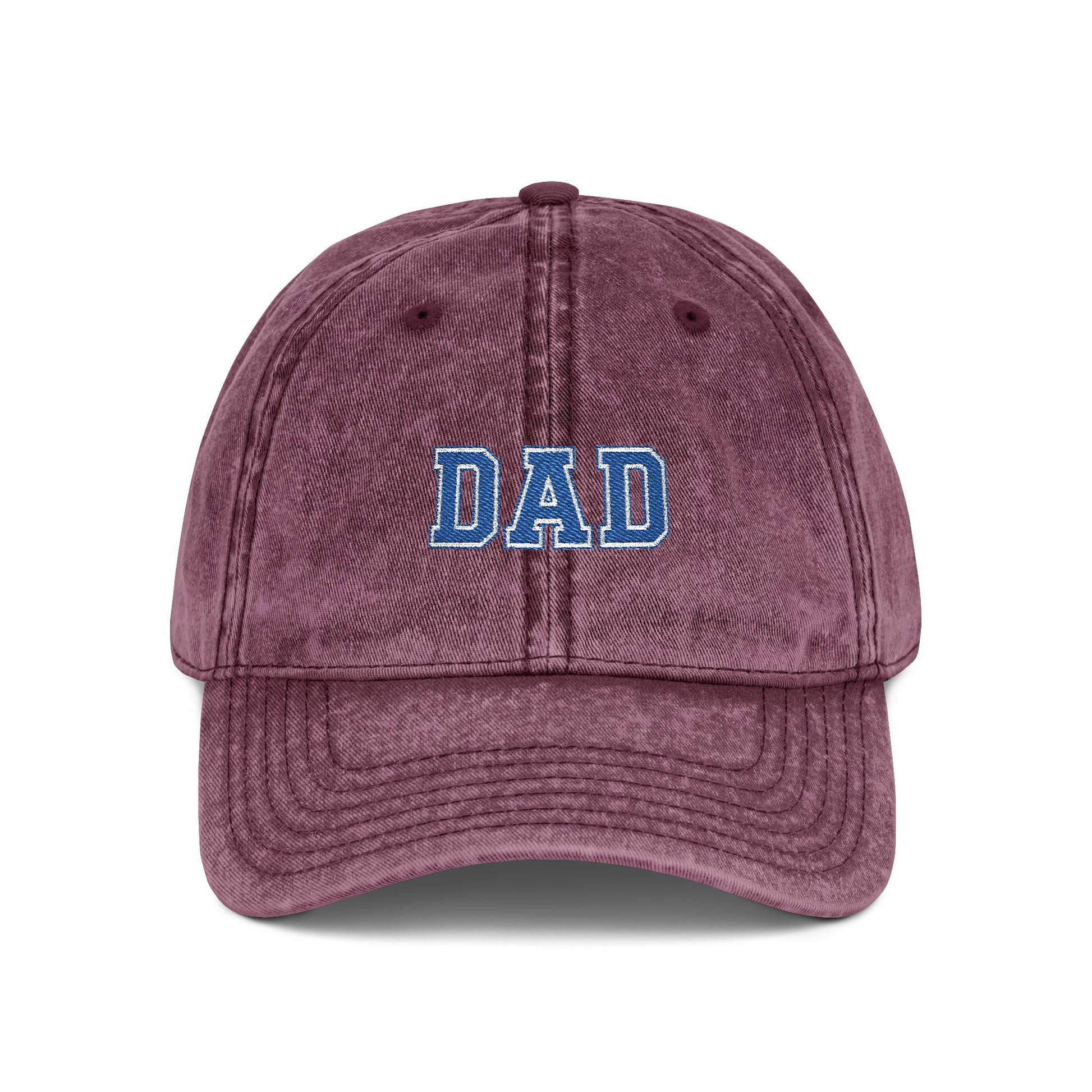 Dad Embroidered Vintage Cap — Washed Red Baseball Hat for Father’s Day Hats Printify One size Maroon