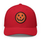 Halloween Pumpkin Jack-O’-Lantern Trucker Cap Hats Printify Circle One size Red / Black patch