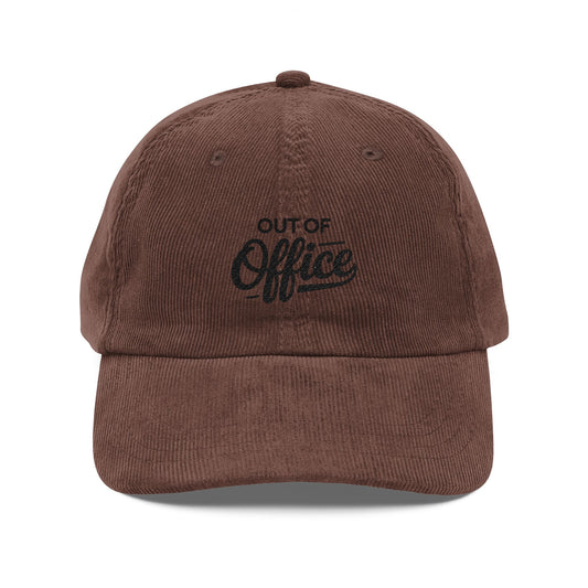 Vintage Corduroy Cap (Embroidery) Hats Printify Dark Brown One size
