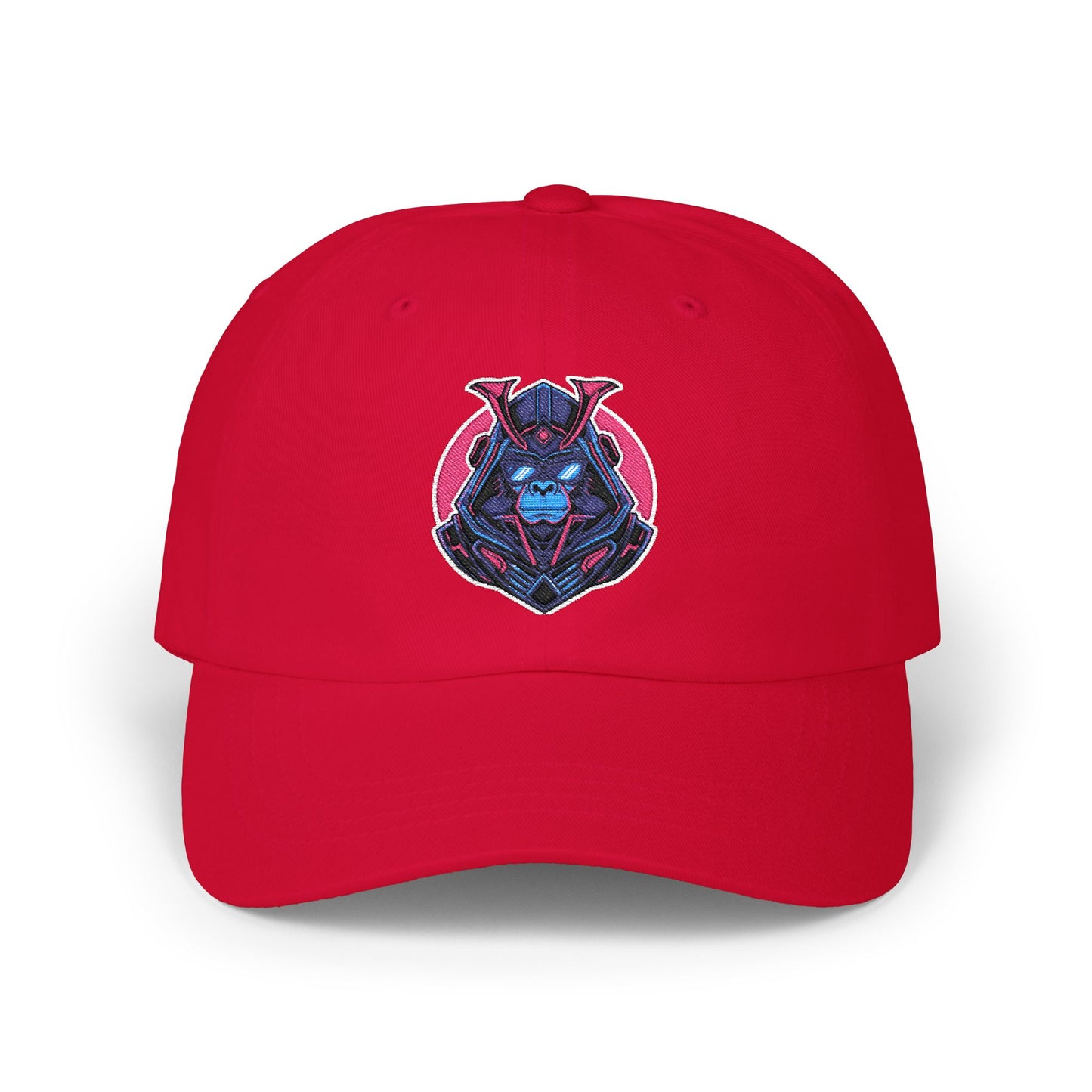 Dad Cap — Cyber Samurai Embroidered Logo Hat Hats Printify Cranberry One size