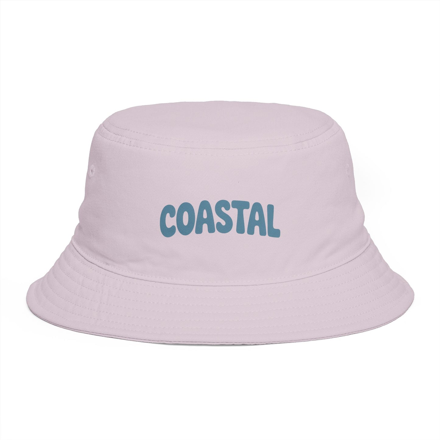 Coastal Bucket Hat — Brown Beach Sun Hat with 'COASTAL' Retro Text Hats Printify One size Orchid