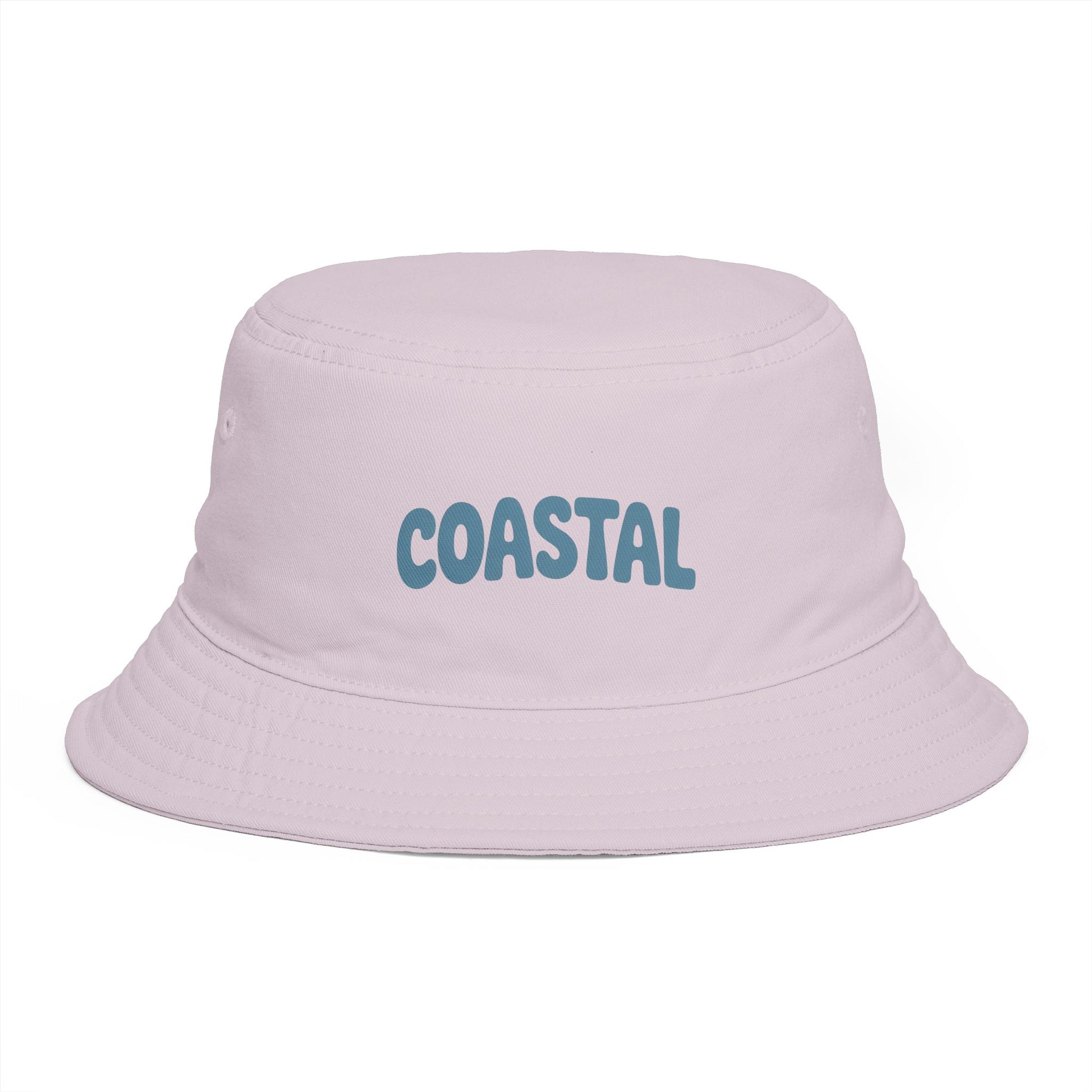 Coastal Bucket Hat — Brown Beach Sun Hat with 'COASTAL' Retro Text Hats Printify One size Orchid
