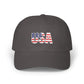 USA Flag Embroidered Dad Cap — Patriotic Classic Baseball Hat for Fourth of July Hats Printify Dark Grey One size