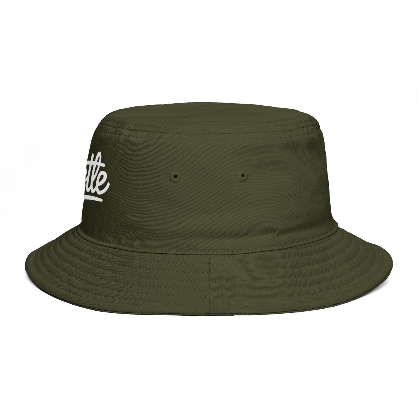 Hustle Embroidered Bucket Hat — Retro Script Streetwear Cap